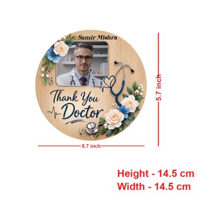 Customized Thank You Gift for Doctor   Personalized Wooden Photo Frame For Home & Clinic Table Decor  Birthday Gift For Doctor, Surgeons & Specialists